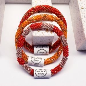 CAROUSEL -Original Roll-On® Bracelets, 7" round, made in Nepal #3 (3 pieces)
